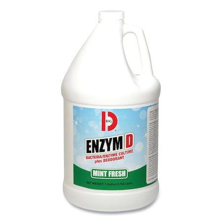 Big D Enzym D Digester Deodorant, Mint, 1 gal, Bottle, PK4 150400